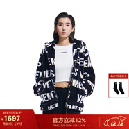 VETEMENTS松弛態(tài)度 25年秋冬新款仿兔毛輕奢寬松女士夾克高端潮流滿(mǎn)印外套 黑色 M