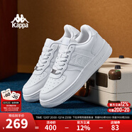 Kappa卡帕男鞋板鞋男冬季新款厚底小白鞋子男百搭休閑鞋情侶跑步運動(dòng)鞋 鷺羽白 41
