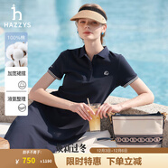 哈吉斯（HAZZYS）女裝 夏季女士【PHIZ系列】寬松下擺POLO連衣裙女 藏青色NV (165/88A 40) L
