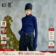 日著(zhù)酷酷風(fēng)格女裝秋季新款 打底顯瘦高領(lǐng)長(cháng)袖針織衫套頭毛衣女 藍色 S