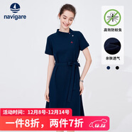 Navigare意大利小帆船女士短袖Polo裙收腰連衣裙2322874503 藍 XL