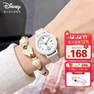 迪士尼（Disney）手表女簡(jiǎn)約小圓盤(pán)帶日歷石英表初高中學(xué)生女孩防水手表MK-11854W