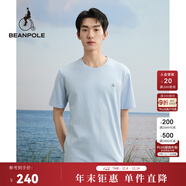 beanpole【3A抗菌】 男日常通勤簡(jiǎn)約低調休閑隨性短袖圓領(lǐng)T恤 天藍色 S 170/88A
