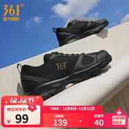 361°運動(dòng)鞋男鞋秋冬季透氣網(wǎng)面跑鞋黑色通勤輕質(zhì)戶(hù)外慢跑步鞋 曜石黑/皇冠金【透氣網(wǎng)布】 43