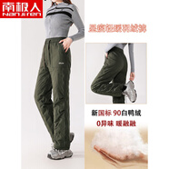 南極人（Nanjiren）褲女外穿2025新款零下40度防寒保暖棉褲加絨加厚工裝休閑褲 綠色 S