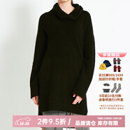 SHOKAY女士秋冬針織上衣基礎款設計簡(jiǎn)約通勤風(fēng)【牦牛絨撿漏】 喜馬拉雅高領(lǐng)長(cháng)衫-黑色 M