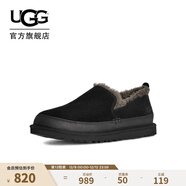 UGG秋季新款男士時(shí)尚簡(jiǎn)約舒適輕便純色平底圓頭便鞋休閑鞋1174586 BLK | 黑色 44
