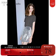 三彩2025秋款純色圓領(lǐng)T恤正肩短袖上衣套頭衫簡(jiǎn)約女 深邃灰 S 155/80A