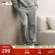 FILA 斐樂(lè )情侶款男女長(cháng)褲25秋冬季新款休閑寬松收口運動(dòng)褲子加絨保暖 卡地亞花灰-MG 3XL 190/96A/XXXL