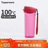 特百惠（Tupperware）茶韻500ML塑料杯男女士學(xué)生夏季運動(dòng)水杯子戶(hù)外便攜大容量 美唇紅