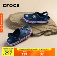 卡駱馳洞洞鞋貝雅卡駱班輕便耐磨一腳蹬休閑鞋|205089 深藍/辣椒紅-4CC 39 (240mm)