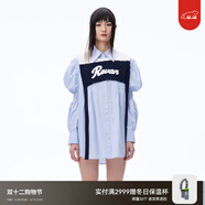 RE'VAN芮范秋季新品設計師款通勤感毛織披肩連衣裙RN70902031 豎條紋 M 38