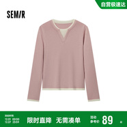 森馬（Semir）森馬毛衣女短款假兩件含羊毛針織衫24冬新款保暖內搭109724107015