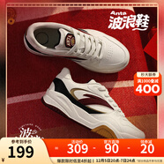 安踏（ANTA）波浪鞋板鞋低幫撞色女鞋 【男款】象牙白/黑/荔枝紅-5 45