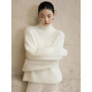 小紅書(shū)爆款歐貨軟糯白色水貂絨高領(lǐng)毛衣女秋冬加厚寬松慵懶風(fēng)針織 白色[紙片人穿搭/韓劇穿搭/2023 S推薦8095斤 均碼