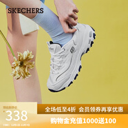 斯凱奇（Skechers）女鞋秋冬小白熊休閑鞋子厚底增高百搭運動(dòng)軟底老爹鞋99999863 白色/海軍藍色/WNV 35.5