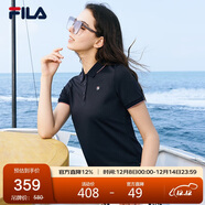 FILA斐樂(lè )官方領(lǐng)航POLO短袖T恤女2025夏涼感透氣商務(wù)休閑針織POLO衫