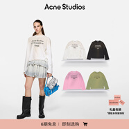 Acne Studios 男女同款 做舊1996印花寬松落肩長(cháng)袖T恤上衣CL0197 灰白色 （建議女士選擇小一碼） S -女 / XS-男