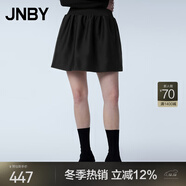 JNBY/江南布衣春秋半身裙休閑寬松A型直下擺純色短款腰裙5O3D10940 001/本黑 XS