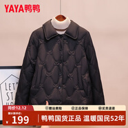 鴨鴨（YAYA）輕薄羽絨服女士短款秋冬季新款百搭時(shí)尚休閑小個(gè)子小香風(fēng)排骨外套 黑色 S