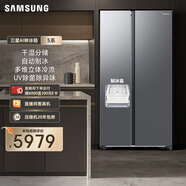 三星（SAMSUNG）AI神冰箱5系 654L對開(kāi)門(mén)冰箱 AI節能干濕分儲凈味除菌可制冰  銀 RS62DG50B8S9SC 國家補貼