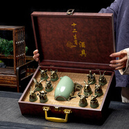 何佳功陶瓷白酒杯分酒器禮盒套裝十二生肖酒杯酒具輕奢烈酒杯家用送禮品 中國紅12生肖酒具禮盒套裝 【整箱更優(yōu)惠】