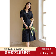 獨束大碼女裝法式V領(lǐng)復古波點(diǎn)連衣裙夏季新款微胖mm靈動(dòng)百搭女裙 優(yōu)雅黑 L (尺碼：2)