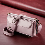 道悅歐美適用三星GalaxyZFold6手機皮套Fold345錢(qián)包卡包W25W24W23W22保護殼斜挎繩帶筆槽 粉色+長(cháng)繩 三星GalaxyZFold6