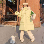 薩肯貓（SAKENMAO）中長(cháng)款感奶呼呼的棉服外套女2025冬季蓬松加厚面包服棉衣 奶黃色 【升級加厚版】 S 【80-100斤】