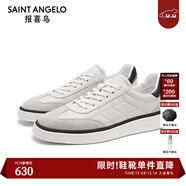 報喜鳥(niǎo)休閑板鞋男鞋秋季男士休閑時(shí)尚板鞋反絨百搭鞋子青年系帶板鞋 白色 尺碼推薦:建議選比運動(dòng)鞋小一碼購買(mǎi) 40