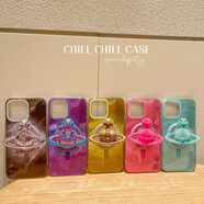 藍彩和Chill色ins風(fēng)錫紙紋鐳射土星西太后磁吸手機殼適用蘋(píng)果iPhone16pro簡(jiǎn)約15pm支架17promax 金黃色磁吸手機殼不同光線(xiàn) iPhone17Pro