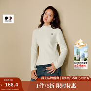 茵曼（INMAN）2025冬季女裝新款復古雪尼爾半高領(lǐng)毛衣修身長(cháng)袖針織打底衫 米白色 S