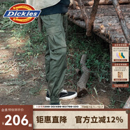 dickies休閑褲 男女同款新復古回潮印花多口袋束口工裝褲百搭8 軍綠色 28