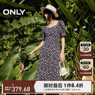 ONLY 2025春季氣質(zhì)復古方領(lǐng)泡泡袖中長(cháng)款連衣裙女|125107026