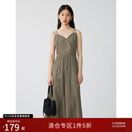 自巧小個(gè)子法式V領(lǐng)吊帶裙針織開(kāi)衫套裝女2024秋裝新款茶歇連衣裙 烏木棕連衣裙 XS (2碼)