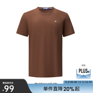 Navigare意大利小帆船【涼感】男士短袖圓領(lǐng)T恤25夏季新品休閑簡(jiǎn)約體恤衫 焦糖咖啡棕 S