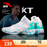 安踏（ANTA）KT籃球鞋男湯普森運動(dòng)鞋男緩震防滑防側翻實(shí)戰比賽氣墊球鞋子男 KT3 team 1代｜安踏白/泳池藍-3 42.5 (265mm)