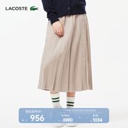 LACOSTE法國鱷魚(yú)女裝簡(jiǎn)約舒適純色中長(cháng)款抽繩百褶裙|JF4187 ICC/淺卡其色 M 38 /165