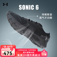 UNDER ARMOUR男子秋季新款HOVR Sonic 6緩震耐磨輕便舒適透氣跑步鞋3026121 3026121-003黑色/緩震反彈 40.5