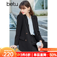 betu百圖女裝休閑小西裝女款通勤西服外套JD2101T29 黑色 S