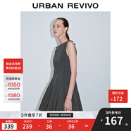 UR2025夏季新款女裝格雷系蝴蝶結裝飾無(wú)袖連衣裙UWG750079 深灰 L