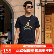 Jordan男子喬丹 純棉透氣 飛人Logo 短袖T恤AO0665-011黑金L
