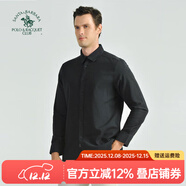 圣大保羅男士長(cháng)袖襯衫秋冬款合身版型凈色百搭休閑打底衫男襯衫 Z9黑色 39 (S) 160/80B