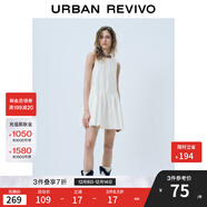 UR2025夏季新款女裝法式多系帶無(wú)袖連衣裙UYY750053 本白 (袖口偏大) XL