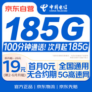 中國電信19元流量卡【185G】大全國通用手機卡電話(huà)卡月租號碼5G非無(wú)限永終身純上網(wǎng)