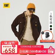 CAT卡特新品男士戶(hù)外休閑復古工裝夾克外套商場(chǎng)同款城市輕戶(hù)外 棕紅色 L