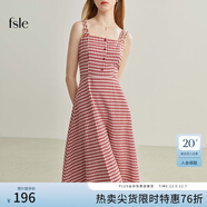范思藍恩范思藍恩22FS2124法式格子吊帶連衣裙女夏季長(cháng)款甜美氣質(zhì)顯瘦裙子 吊帶紅白格 S