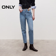 ONLY2025秋季新款通勤加絨保暖九分修身直筒褲牛仔褲女|125349014 J3Z 新390牛仔洗水 XL XL標準褲長(cháng)
