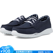 斯凱奇女鞋休閑鞋On-The-Go Ideal秋冬透氣運動(dòng)鞋休閑一腳蹬懶人健步鞋 Navy藍色 36 碼