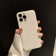 韻寧 高級感山茶花適用蘋(píng)果17promax手機殼iPhone16 Promax硅膠純色簡(jiǎn)約全包防摔保護殼情侶款 【白色花朵】高級感 iPhone16Pro